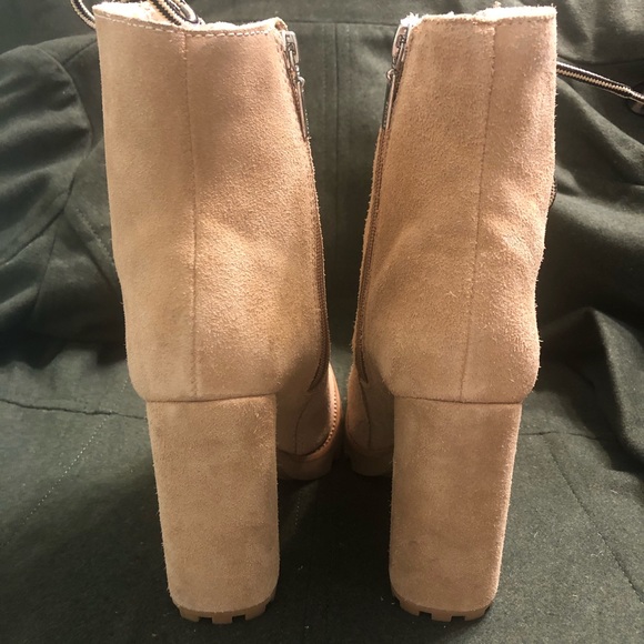Naina Suede & Faux Shearling Boots Sandstone sz 7 - Picture 10 of 12